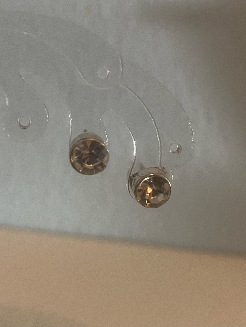 Silver Crystal Stud Earrings - Women Jewelry